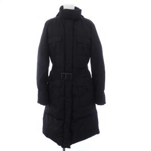 中綿コート アウター ロング フーディ スタンドカラー 40 M 黒 ブラック /KH