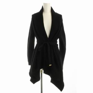 トッパーカーディガン ニット リブ ウエストベルト 40 黒 ブラック M5C06-638-09 /EE