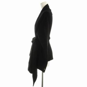 EPOCA トッパーカーディガン ニット リブ ウエストベルト 40 黒 ブラック M5C06-638-09 /EE