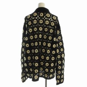 JOURNAL STANDARD relume 22SS CALIFORNIA クロシェアミ ニットカーディガン FL 花モチーフ シアー シースルー 長袖 L 黒 ブラック