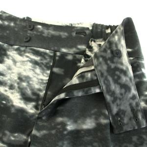 ISSEY MIYAKE イージーパンツ ジップフライ タイダイ柄 1 S 黒 ブラック 白 ホワイト