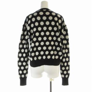 DIESEL BLACK GOLD ニット セーター プルオーバー ショート丈 ビックシルエット ドット 長袖 S 黒 ブラック 白 ホワイト