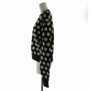 DIESEL BLACK GOLD ニット セーター プルオーバー ショート丈 ビックシルエット ドット 長袖 S 黒 ブラック 白 ホワイト