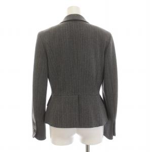 ETRO テーラードジャケット 総裏地 ストライプ ウール 40 M グレー