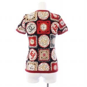 CHANEL スポーツライン グラフィックベロアTシャツ ココマーク 34 レッド