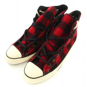 CONVERSE ALL STAR オールスター ハイカットスニーカー チェック シューズ 靴 US10.5 29cm 赤 レッド 1509