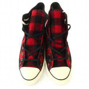 CONVERSE ALL STAR オールスター ハイカットスニーカー チェック シューズ 靴 US10.5 29cm 赤 レッド 1509