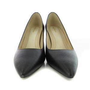 COLE HAAN パンプス ピンヒール ローヒール ポインテッドトゥ レザー 靴 シューズ 6 25cm 黒 ブラック /MM