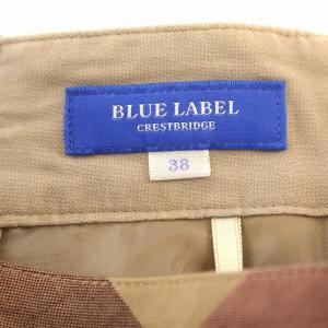 BLUE LABEL CRESTBRIDGE スカート チェック フレアスカート ひざ丈 38 M ベージュ 紫