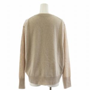 23区 24AW レターロゴ ニット カットソー 長袖 ウール 38 M ベージュ KRWOCW0460