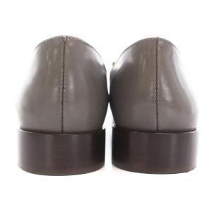 HIROFU ローファー モカシン レザー タッセル リボン 37.5 24cm グレー