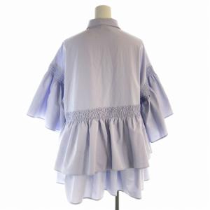 UNITED ARROWS シャツ ブラウス ベルスリーブ 半袖 フリル 38 M 紫 パープル