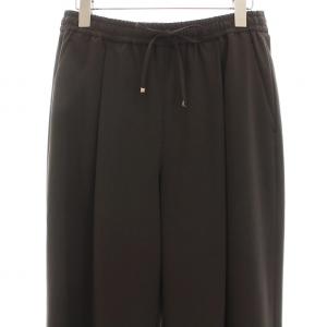 23区 ワイドパンツ イージー タック ストレッチ 38 M ダークブラウン