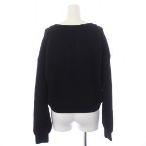 EVERYDAY I LIKE 23SS Design Sleeve Cropped プルオーバー ニット セーター 長袖 Vネック レイヤード F 黒 ブラック