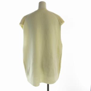 Spick&Span 23AW ファーコンビベスト ニット 切替 ビックシルエット F 白 ホワイト 23080200630030