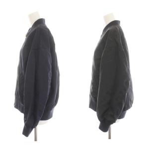 green label relaxing MA-1 ブルゾン リバーシブル ジップアップ ナイロン SH XS 黒 ブラック 紺 ネイビー /KU
