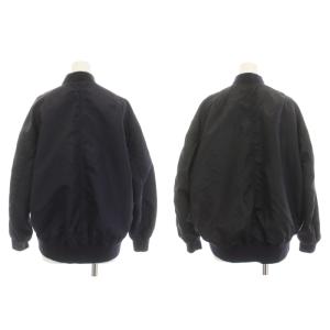 green label relaxing MA-1 ブルゾン リバーシブル ジップアップ ナイロン SH XS 黒 ブラック 紺 ネイビー /KU