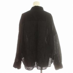 Plage 24SS Linen Short シャツ リネン シャツ ブラウス 長袖 麻 F 黒 ブラック