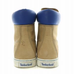 Timberland レースアップブーツ ショートブーツ 厚底 レザー US7 25cm ベージュ 青 ブルー