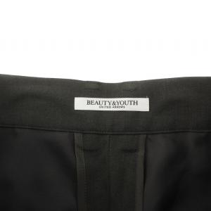 BEAUTY&YOUTH UNITED ARROWS ポプリン ラップ ワイドパンツ タック センタープレス ジップフライ M グレー 16141266279