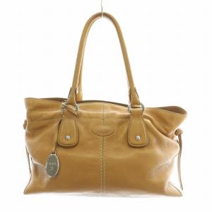 ハンドバッグ レザー ロゴチャーム 茶 ブラウン /BB