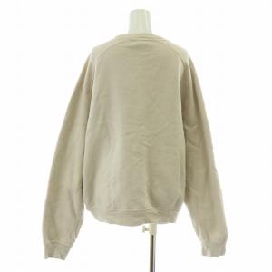 REMI RELIEF スウェット トレーナー 長袖 クルーネック オーバーサイズ ロゴ プリント 裏起毛 M ベージュ