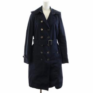 トレンチコート ロング丈 ベルト付き 40 M 紺 ネイビー /AN22
