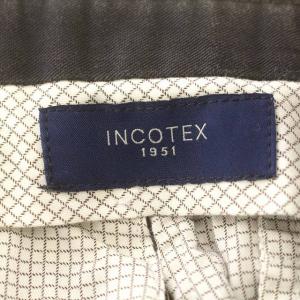 INCOTEX パンツ ストライプ シアサッカー スラックス 46 M 茶 ブラウン /G