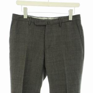 INCOTEX スラックス ロング パンツ ストレート チェック 総柄 46 S グレー