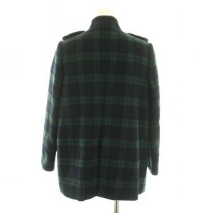 Lois CRAYON ナポレオンジャケット ボナパルトジャケット アウター チェック柄 裏地総柄 ウール M 緑 グリーン 黒