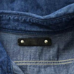MINEDENIM DENIM MILITARY WORK SHIRT デニムミリタリーワークシャツ カジュアル 長袖 レギュラーカラー