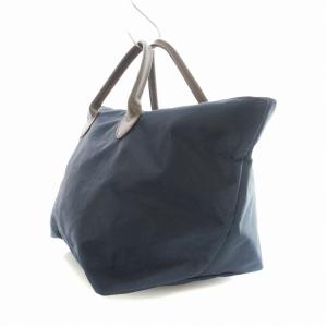 Hervé Chapelier ハンドバッグ ボート型 ナイロン 鞄 紺 ネイビー