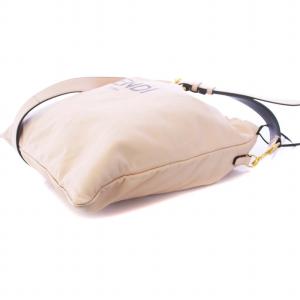 FENDI スリムクラッチ ミディアム ショルダーバッグ 2WAY ロゴ レザー ピンクベージュ 8BT338