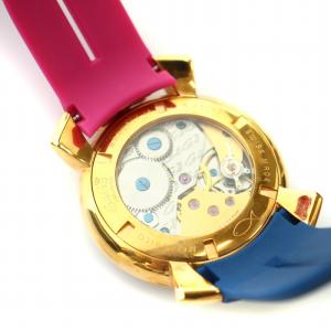 GaGa MILANO manuale48 腕時計 手巻き アナログ 2針 ウォッチ ピンク  ブルー 28186
