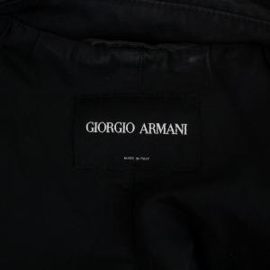 GIORGIO ARMANI ブルゾン ジャケット ジップアップ ウエストベルト ナイロン 46 M 黒 ブラック