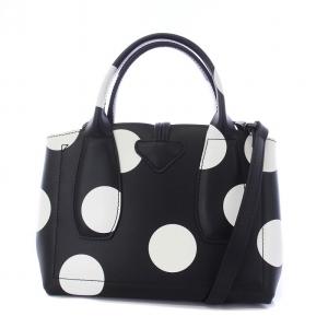 Longchamp 23SS Roseau ハンドバッグ 2WAY ドット ブラック ホワイト
