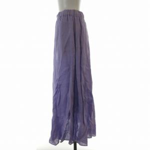 23区 23SS フレアロングスカート マキシ ロング 麻 リネン ペチコート付き 38 M 紫 パープル SKWOSM0601