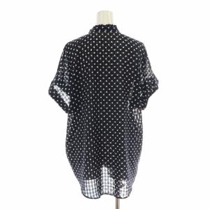 KUMIKYOKU 組曲 22SS シャツ ブラウス ドット 水玉 シアー シースルー ロールアップ フリル ビッグシルエット 半袖