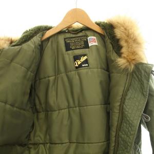 Schott ビクティム VICTIM N-2B フライトジャケット アウター フード ラクーンファー ウール混 40 L カーキ V83154