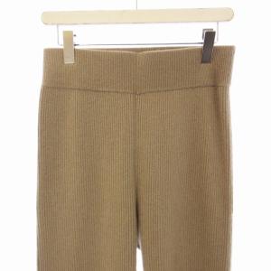 Deuxieme Classe リブニットパンツ ワイド カシミヤ 38 M ベージュ