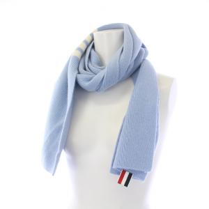 THOM BROWNE カシミヤ 4BAR ストール マフラー ニット 水色 ライトブルー MKS026A
