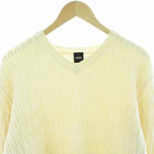 HUGO BOSS ニット セーター Vネック 厚手 長袖 L ベージュ