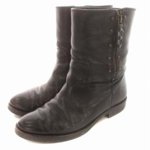 ブーツ レザー エンジニアブーツ 37 23.5cm 黒 ブラック /G