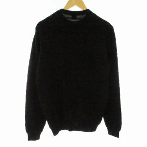 HUGO BOSS ニット セーター 厚手 ウール 長袖  S 黒 ブラック /MM
