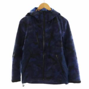 パーカー ジップアップ カモフラ 迷彩柄 M 紺 ネイビー