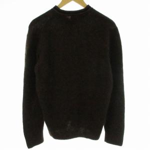 HUGO BOSS モヘアニット セーター Vネック 厚手 長袖 L 茶 ブラウン