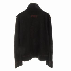 HUGO BOSS ニット セーター プルオーバー 変形 アシメ ハイネック 長袖 M 赤 レッド 黒 ブラック