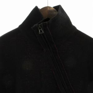 HUGO BOSS ニット セーター プルオーバー 変形 アシメ ハイネック 長袖 M 赤 レッド 黒 ブラック