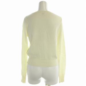 LANVIN en Bleu カーディガン ニット リボン クルーネック 長袖 38 アイボリー /EA