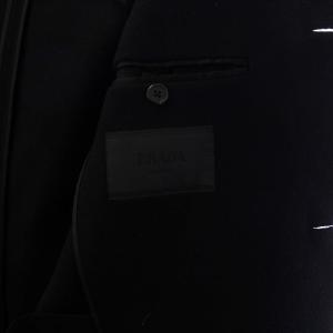 PRADA チェスターコート ウール 44R ブラック UC390D